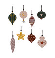 christmas ornaments set vector image