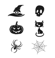 halloween icons set vector image