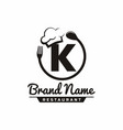 letter k restaurant food logo design vector image vector image