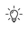 light bulb line icon isolated on white vector image vector image