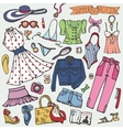 summer fashion setwomangirl colored wear vector image