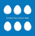 white easter egg silhouettes brush stroke vector image vector image