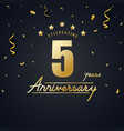 anniversary celebration design with gold confetti vector image