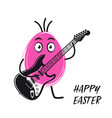 easter egg playing electric guitar funny vector image vector image