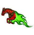 horse head flame design art vector image vector image