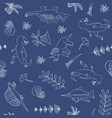 pattern linear art white dinosaurs vector image