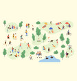 various people at park performing leisure outdoor vector image vector image
