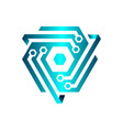 modern tech cyber security logo design eps10 vector image
