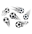 speeding footballs or soccer balls vector image
