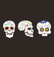 style skull face dia de los muertos symbol vector image