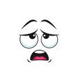 bored emoticon expression isolate puzzled emoji vector image