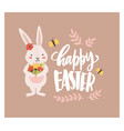 easter greeting card template with funny adorable vector image