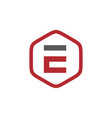 initial e hexagon logo vector image vector image