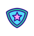 super hero shield icon isolated contour vector image