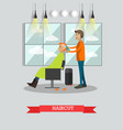 haircut concept in flat style vector image vector image