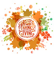 happy thanksgiving day watercolor logotype badge vector image