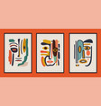 set of contemporary art posters native face mask vector image