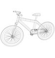 bicycle blueprint outline on white vector image