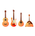 set stringed musical instruments collection vector image