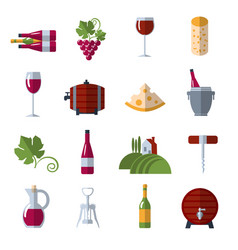 Wine flat icons set Royalty Free Vector Image - VectorStock