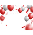 celebrations banner with red and silver balloon vector image