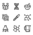 chemistry science icon set outline style vector image