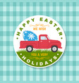 happy easter card holidays badge logo sign vector image vector image
