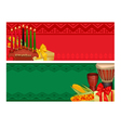 kwanzaa holiday celebration colorful banners set vector image