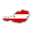 map and flag of austria vector image