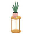 plant and candle on table for home interior vector image vector image