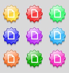 Text file document icon sign symbol on nine wavy Vector Image