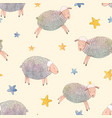 watercolor sheep pattern vector image vector image