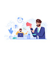 flat cartoon boss manager employee characterswork vector image vector image