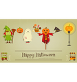 halloween poster - symbols and signs of october vector image vector image