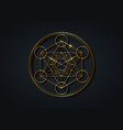 metatrons cube flower life gold sacred geometry vector image vector image