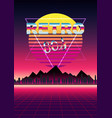 retro futuristic landscape night city background vector image