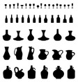 bowls bottles and glasses vector image vector image