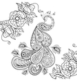 entangle peacock totem in flowersfor adult anti vector image