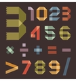 font from colored scotch tape - arabic numerals vector image vector image
