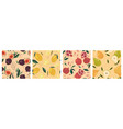 set abstract seamless patterns with fruits vector image vector image