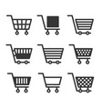 shopping cart icons set on white background vector image
