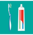 toothpaste and tooth brush vector image