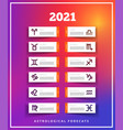 astrological forecast 2021 paper vector image vector image