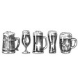 beer glass mug set vector image vector image