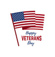 happy veterans day emblem template isolated vector image