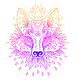 cute fox face character tattoo design for pet vector image vector image