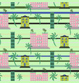 hawaii resort buildings seamless pattern vector image