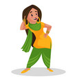 Punjabi girl singer cartoon Royalty Free Vector Image