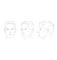 set of man face portrait three different vector image