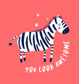 sketch zebra for boys hand-drawing zebra vector image